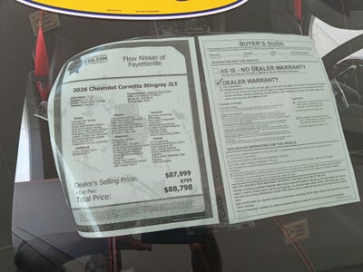 2026 Chevrolet Corvette Stingray 2LT