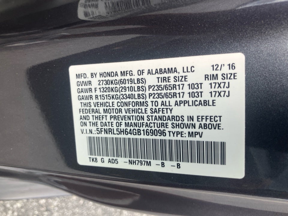 2016 Honda Odyssey EX-L