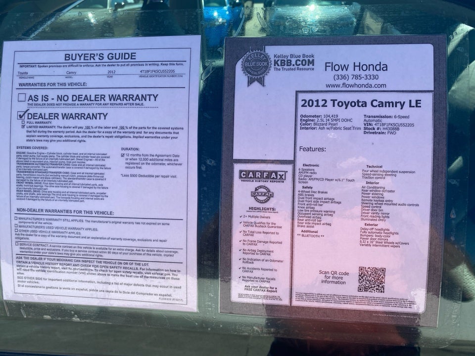 2012 Toyota Camry LE