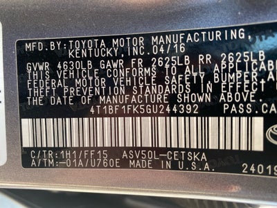 2016 Toyota Camry SE