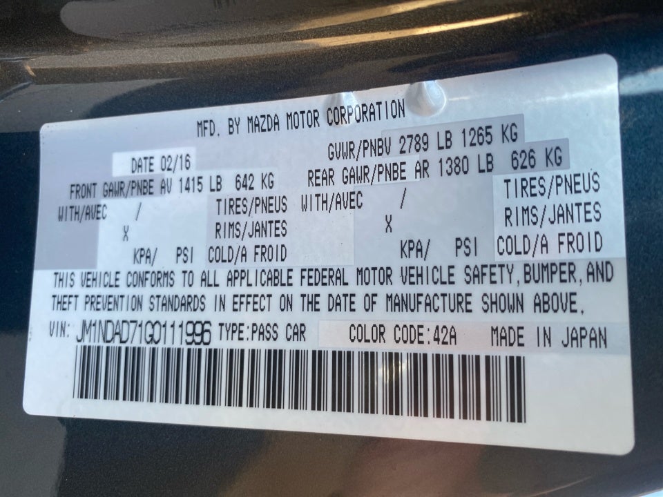 2016 Mazda Mazda MX-5 Miata Grand Touring