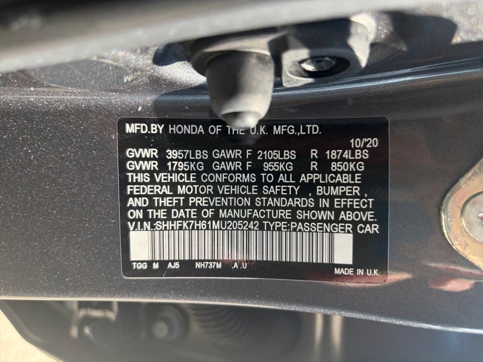 2021 Honda Civic Hatchback EX