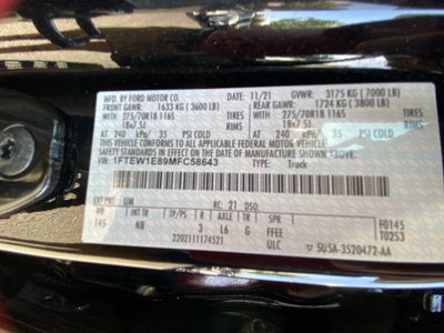 2021 Ford F-150 Tremor