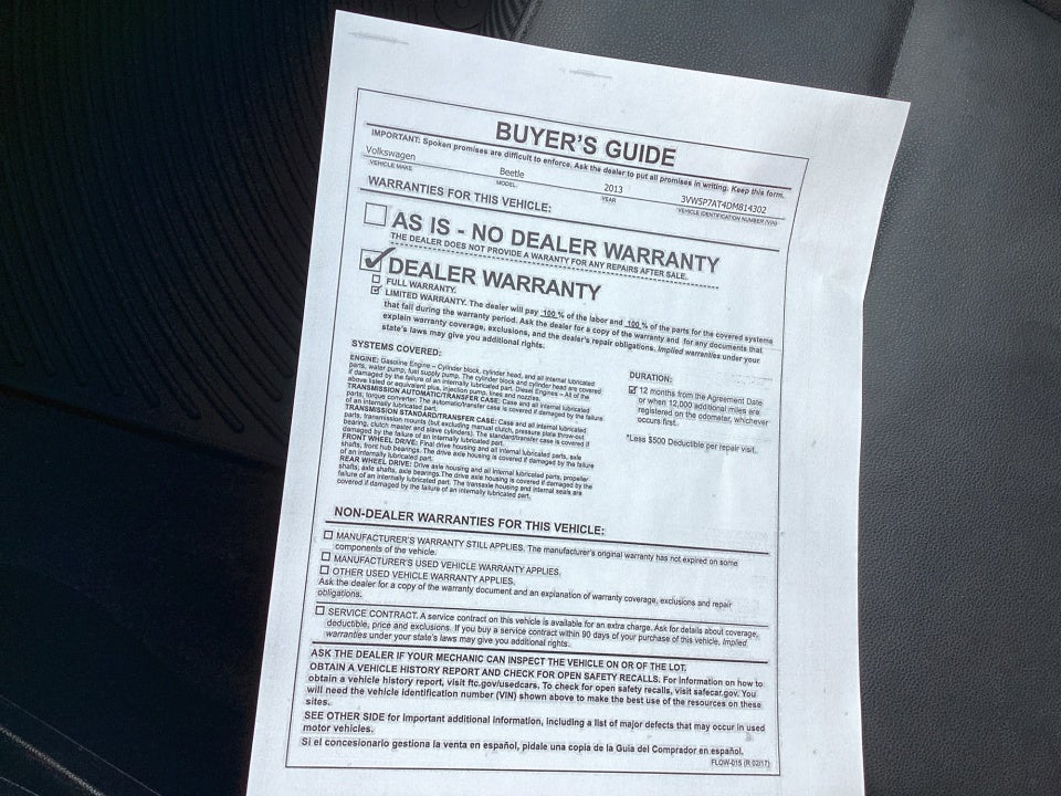 2013 Volkswagen Beetle Convertible 2.5L