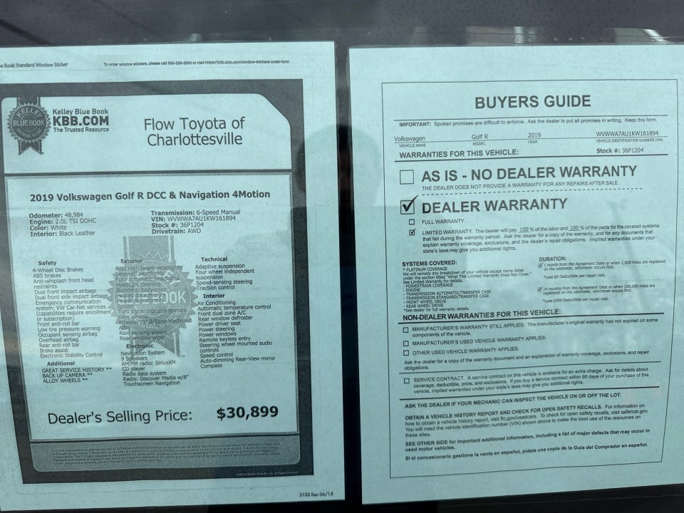 2019 Volkswagen Golf R 2.0T w/DCC & Navigation