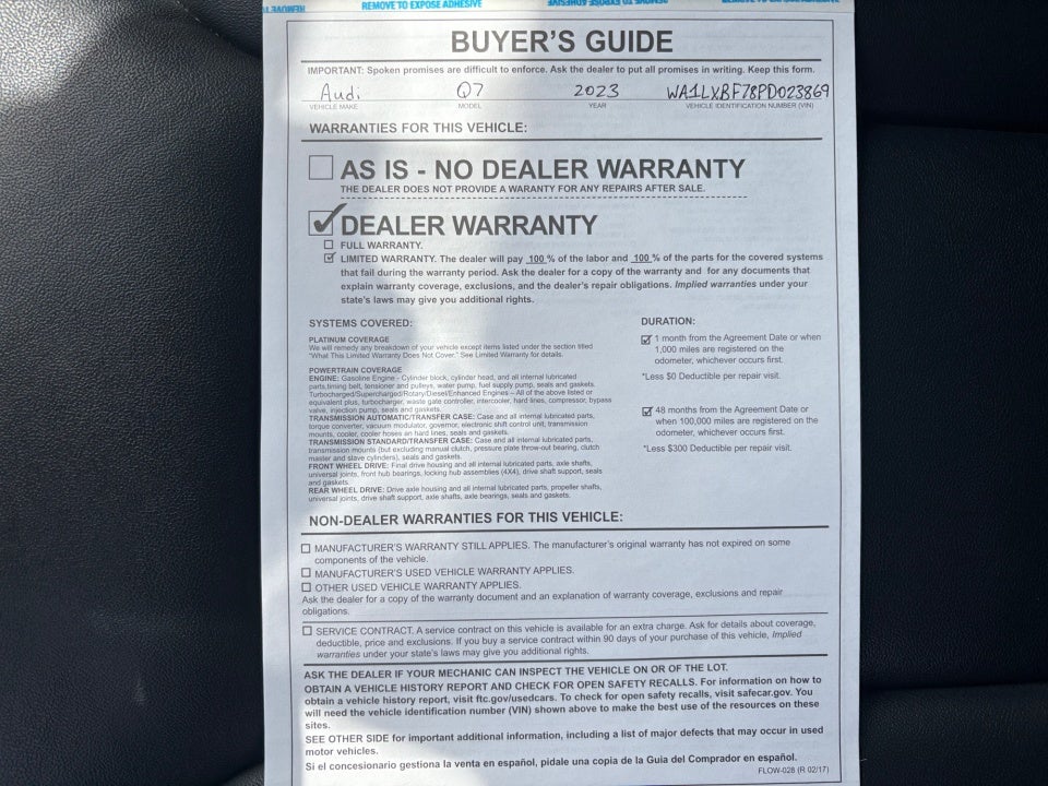 2023 Audi Q7 Premium Plus 55 TFSI quattro Tiptronic