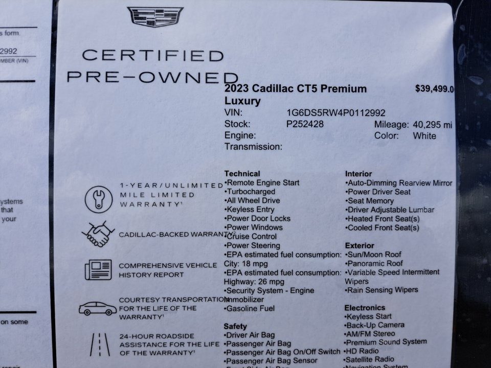 2023 Cadillac CT5 Premium Luxury