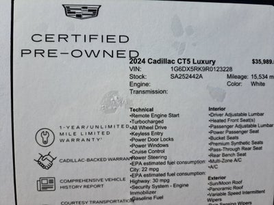 2024 Cadillac CT5 Luxury