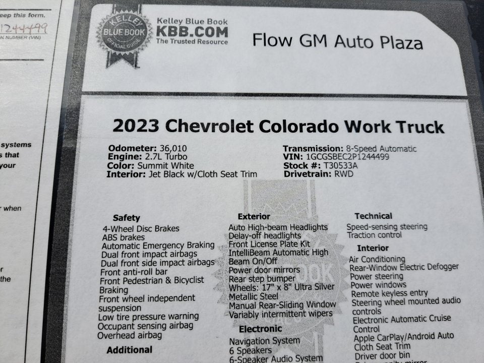 2023 Chevrolet Colorado 2WD Work Truck