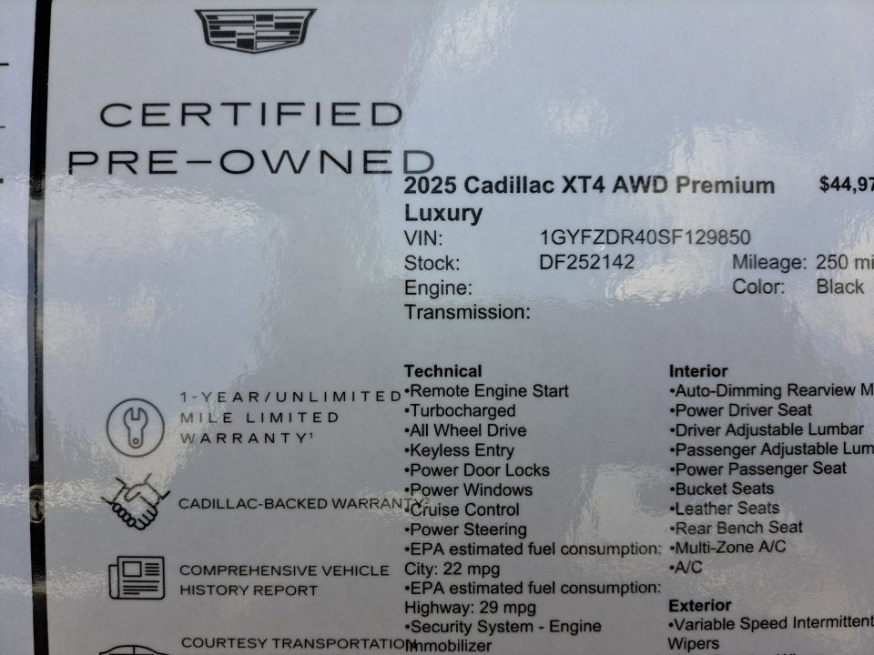 2025 Cadillac XT4 Premium Luxury