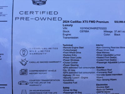 2024 Cadillac XT5 Premium Luxury