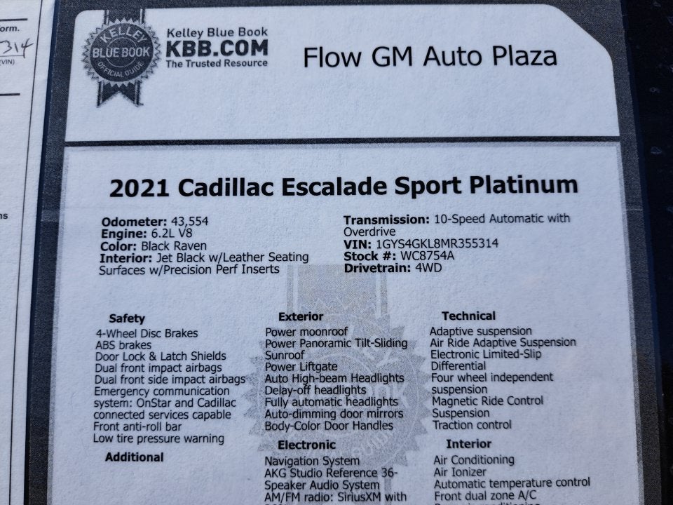 2021 Cadillac Escalade Sport Platinum