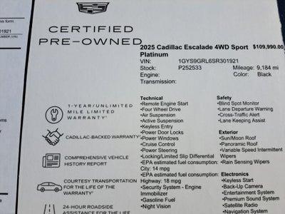 2025 Cadillac Escalade Sport Platinum