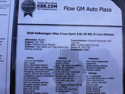 2020 Volkswagen Atlas Cross Sport 3.6L V6 SEL R-Line
