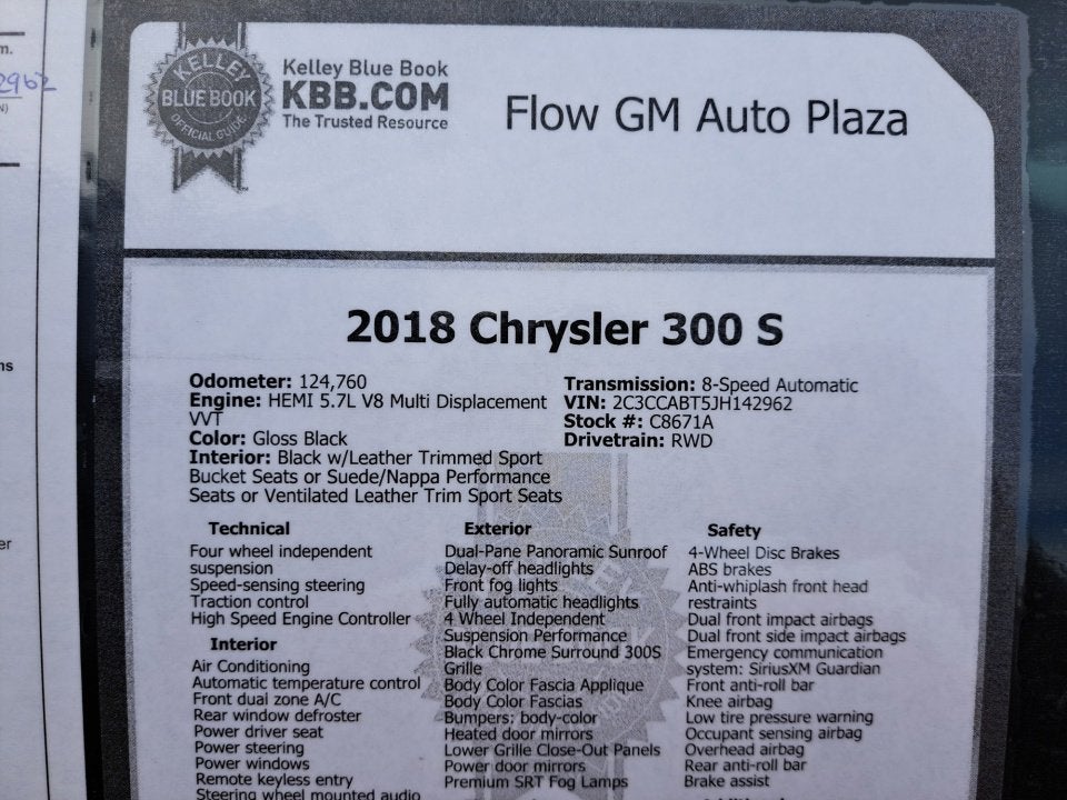 2018 Chrysler 300 300S
