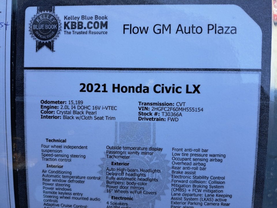 2021 Honda Civic Sedan LX