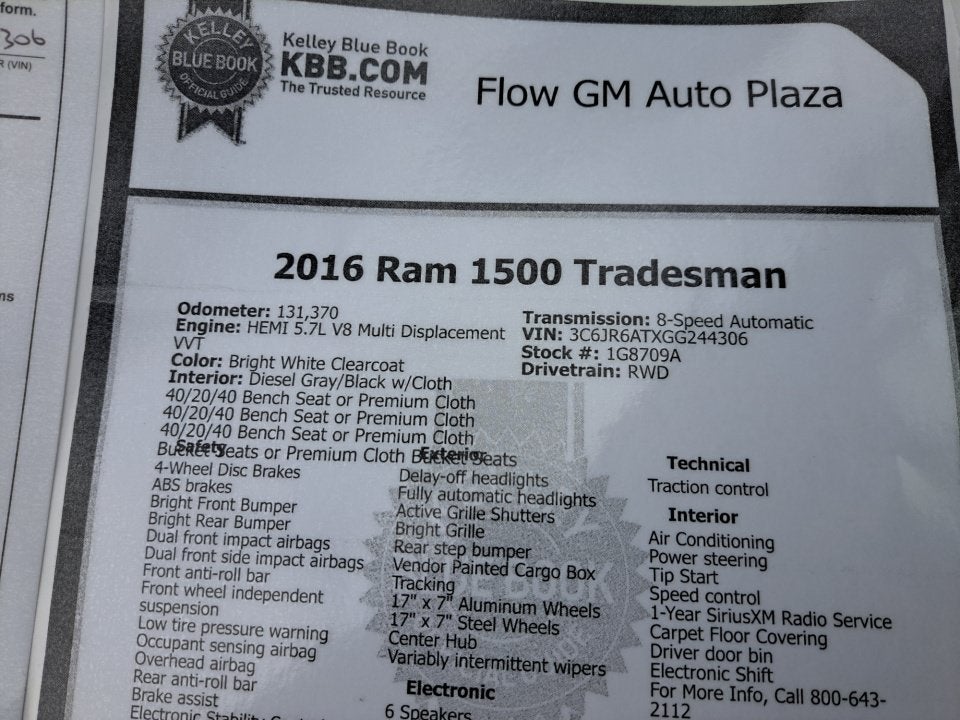 2016 RAM 1500 Tradesman