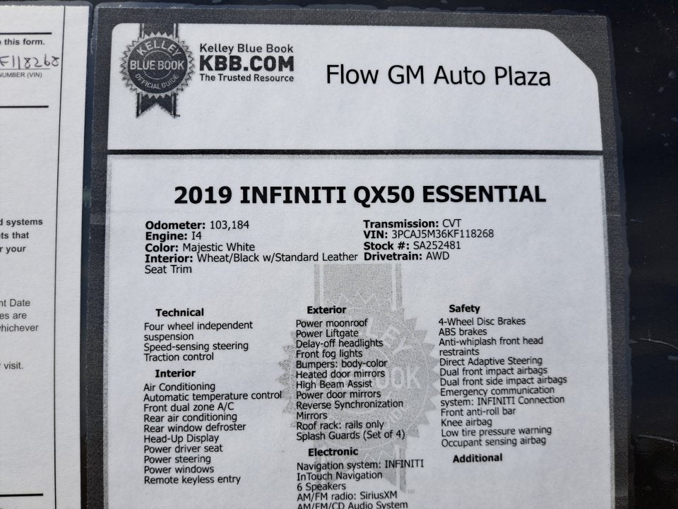 2019 INFINITI QX50 ESSENTIAL