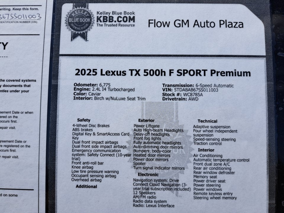 2025 Lexus TX 500h F SPORT Premium