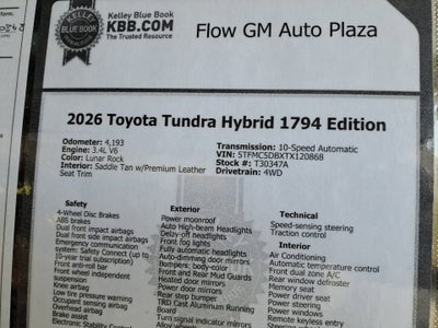 2026 Toyota Tundra 4WD 1794 Edition Hybrid