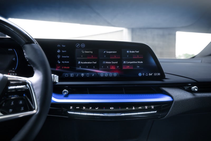 The 2026 OPTIQ-V Display Screen Displaying the V-Mode Settings | Flow Cadillac in Winston Salem NC