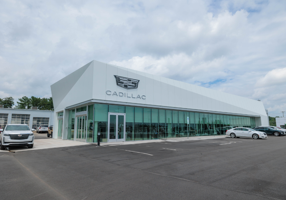 Exterior of the Flow Cadillac dealership in Winston-Salem